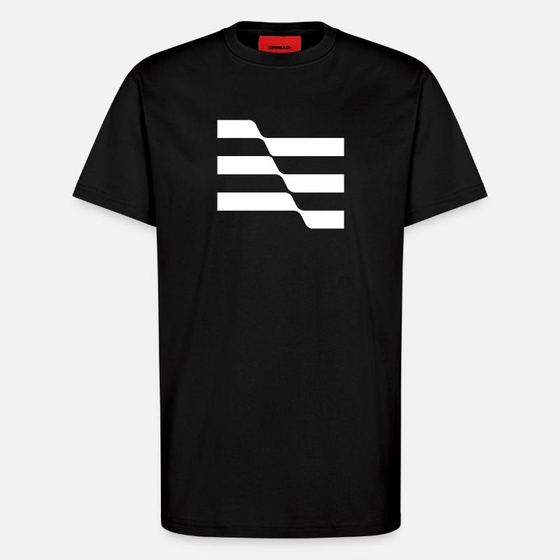 Geometric Stripes design - T-Shirt - made by SPREAD - SOLID BLACK