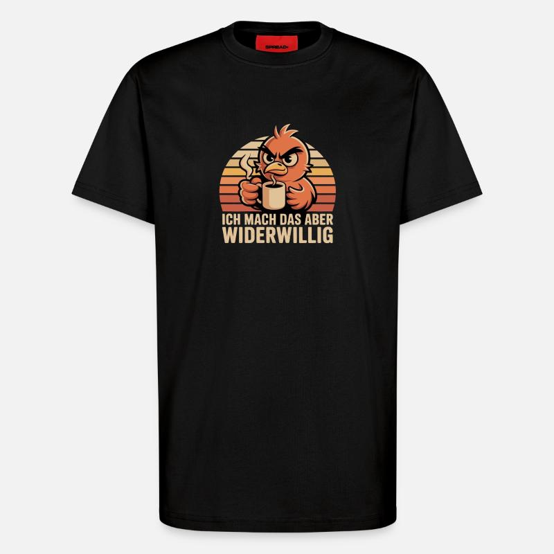 Widerwilliger Kaffeevogel - T-Shirt - made by SPREAD - SOLID BLACK