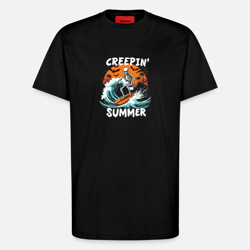 Effrayant Été Summerween Halloween - T-shirt bio décontracté fabriqué en UE - SOLID BLACK