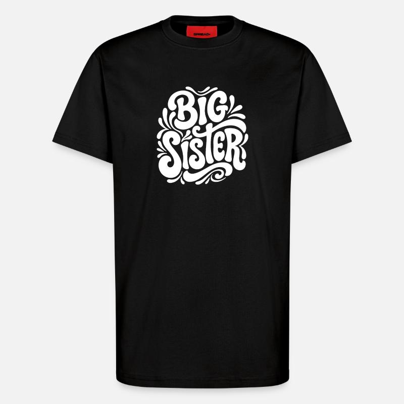 Big Sister Psychedelic Splash - T-shirt bio décontracté fabriqué en UE - SOLID BLACK