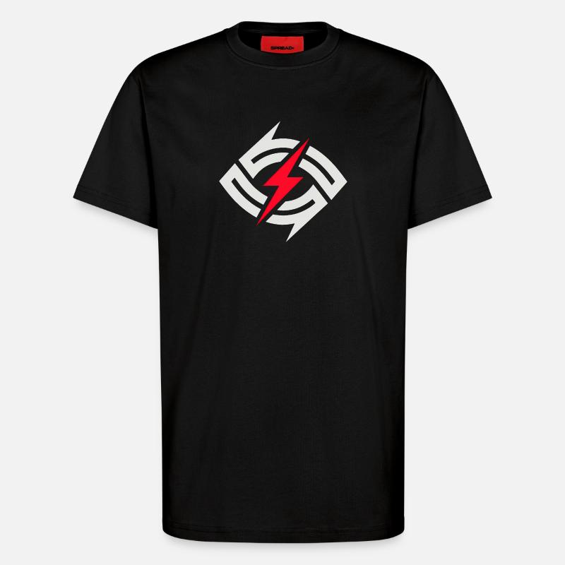 Circular Flash Contrast - T-Shirt - made by SPREAD - SOLID BLACK