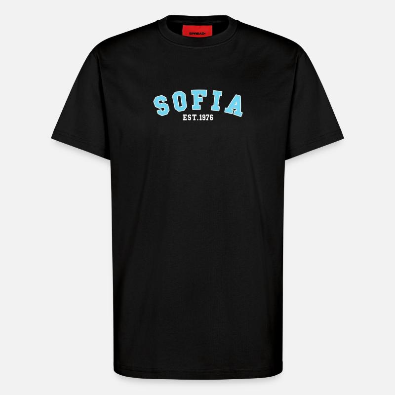 Sofia Fondée en 1976 - T-shirt bio décontracté fabriqué en UE - SOLID BLACK