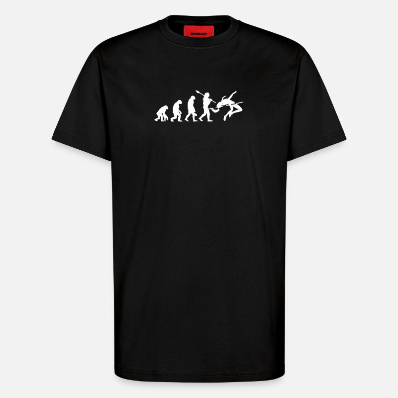 Hochsprung-Evolution-Athleten-Silhouetten-Kunst - T-Shirt - made by SPREAD - SOLID BLACK