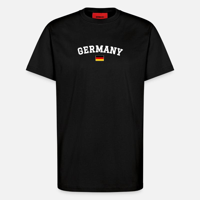 Drapeau allemand Design anglais blanc - T-shirt bio décontracté fabriqué en UE - SOLID BLACK