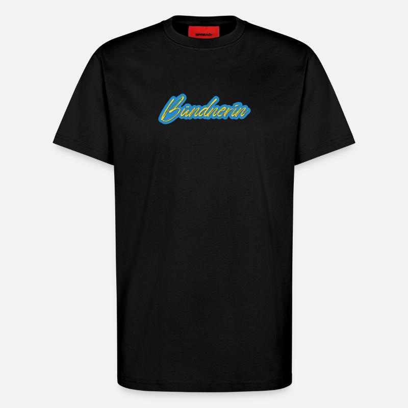Bündnerin Neon Script - T-Shirt - made by SPREAD - SOLID BLACK