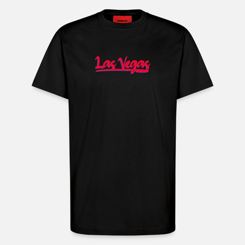 Script néon de Las Vegas - T-shirt bio décontracté fabriqué en UE - SOLID BLACK