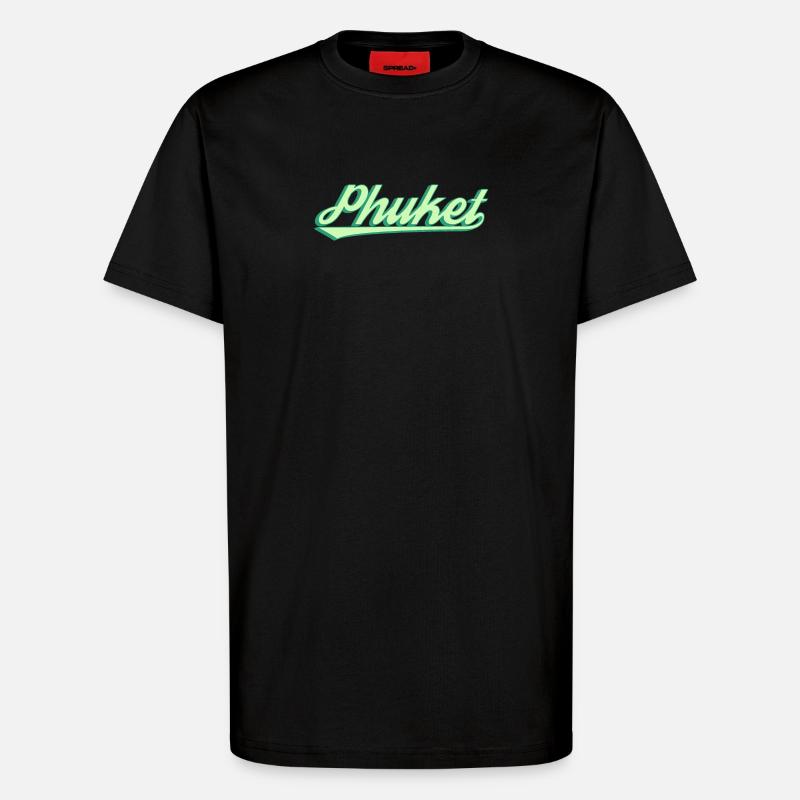 Phuket Retro Küstenscript - T-Shirt - made by SPREAD - SOLID BLACK
