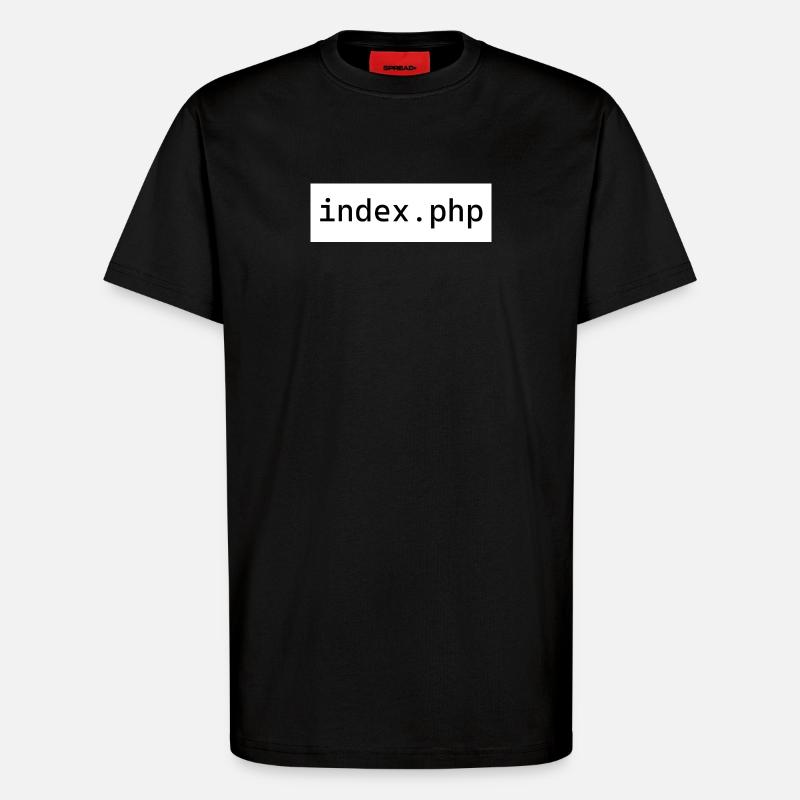 index php - T-Shirt - made by SPREAD - SOLID BLACK