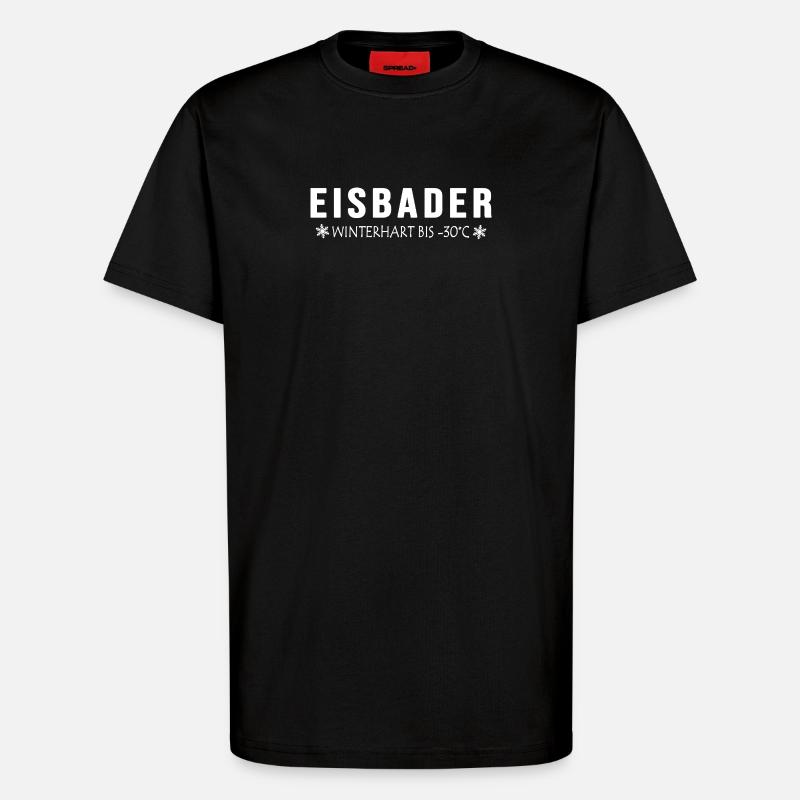 Eisbader Winterhart Winterbader Winter Eisloch - T-Shirt - made by SPREAD - SOLID BLACK