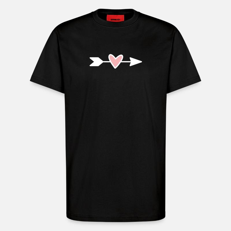 Herzpfeil Minimaldesign - T-Shirt - made by SPREAD - SOLID BLACK