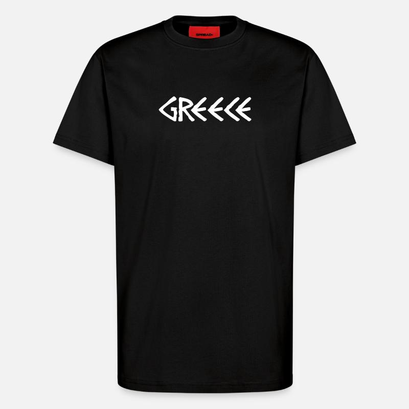 Glyphes grecs avec motif de flèche - T-shirt bio décontracté fabriqué en UE - SOLID BLACK