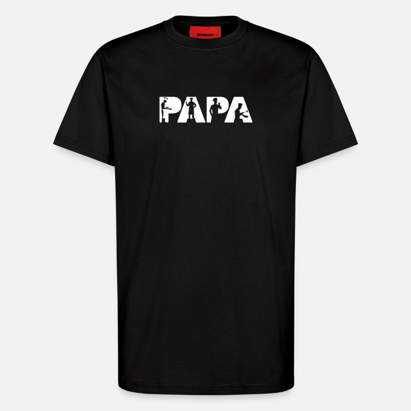 Papa Chef Küchenkönig Chefkoch-Design - T-Shirt - made by SPREAD - SOLID BLACK