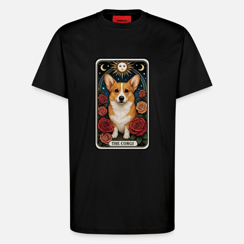 Corgi - T-Shirt - made by SPREAD - SOLID BLACK