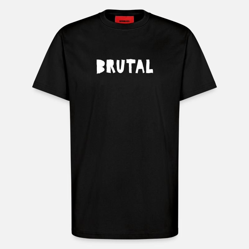 Brutal Distressed Bold logo design - T-Shirt - made by SPREAD - SOLID BLACK
