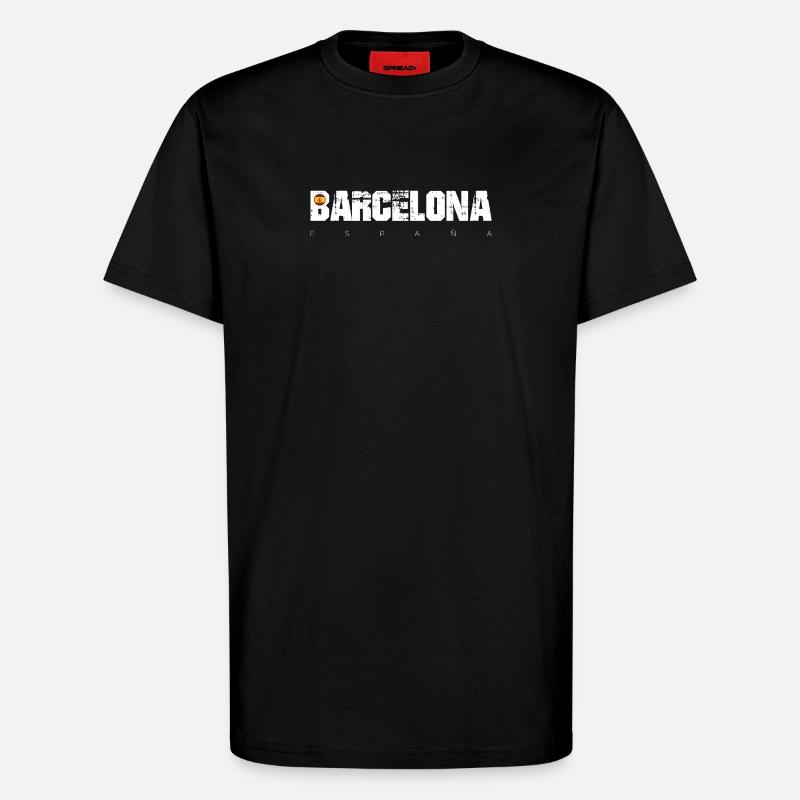 Barcelona Bold Distressed Typ - T-Shirt - made by SPREAD - SOLID BLACK