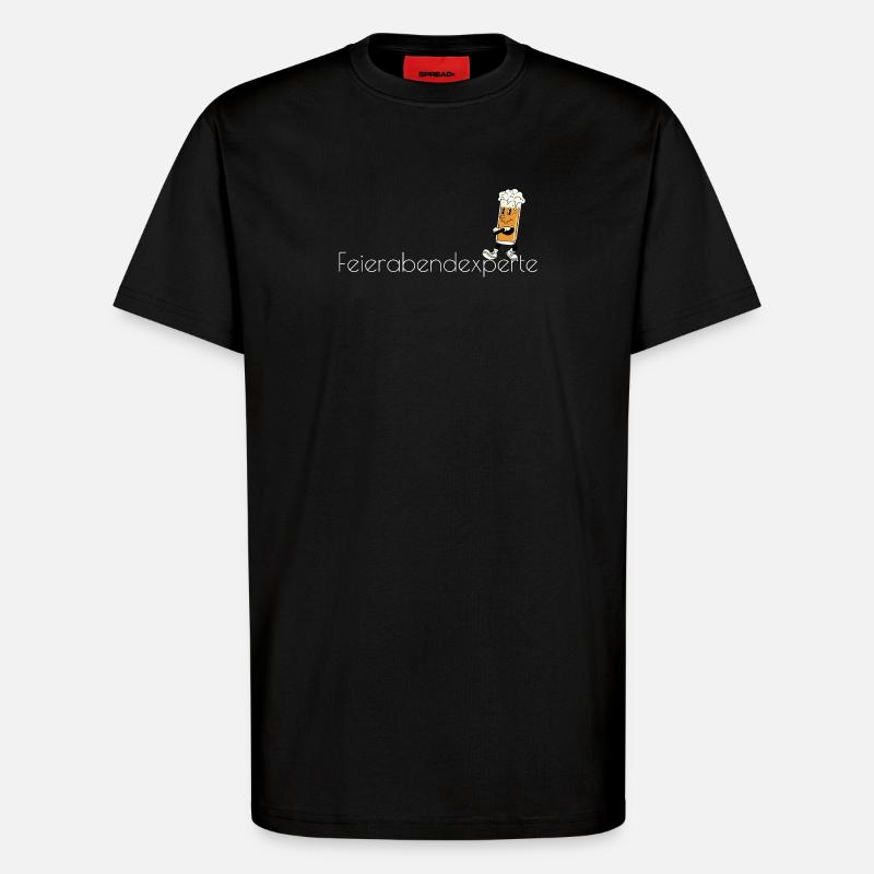 Feierabendexperte Bierheld Cartoon - T-Shirt - made by SPREAD - SOLID BLACK