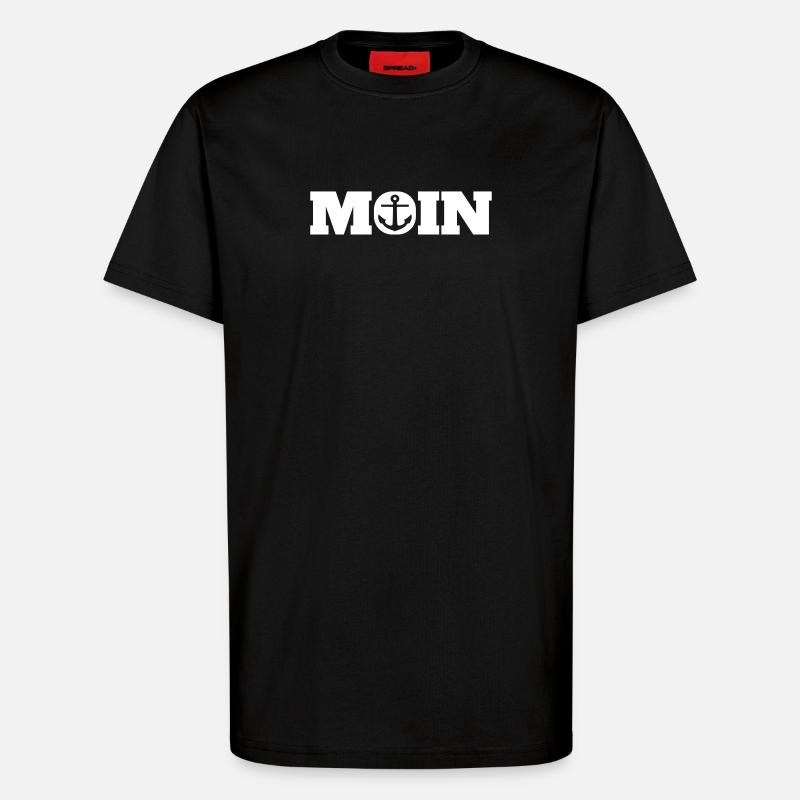 Moin mit Anker (D.I.Y.) - T-Shirt - made by SPREAD - SOLID BLACK