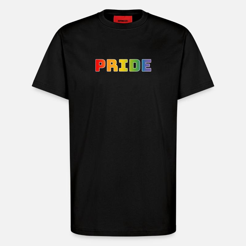 Regenbogen pride weiss - T-Shirt - made by SPREAD - SOLID BLACK