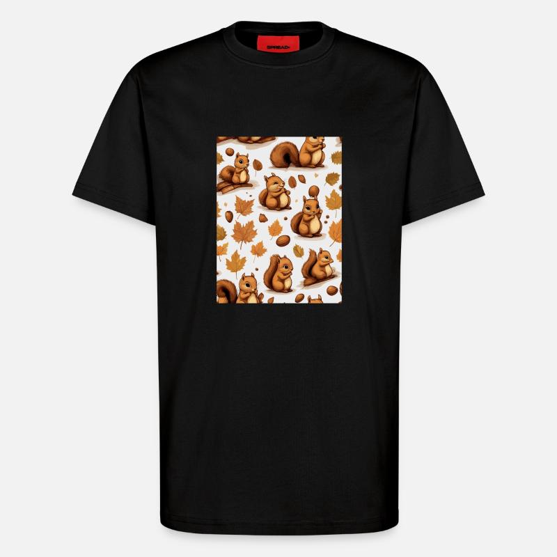 Süße Eichhörnchen - T-Shirt - made by SPREAD - SOLID BLACK