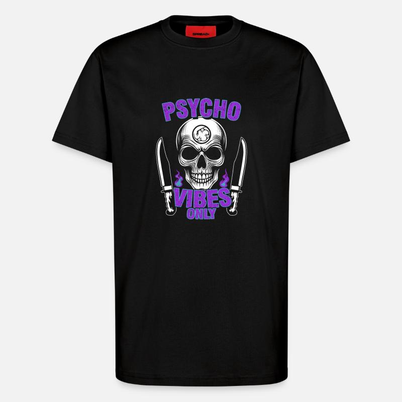 Psycho Vibes Schädel - T-Shirt - made by SPREAD - SOLID BLACK