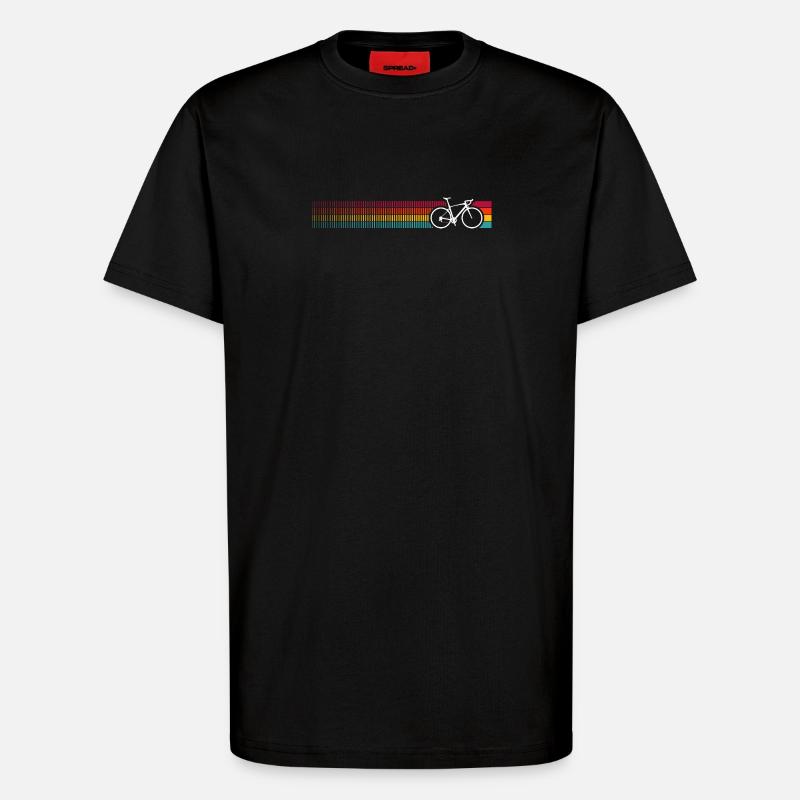 Vibrant Rainbow Bicycle Pattern - T-Shirt - made by SPREAD - SOLID BLACK
