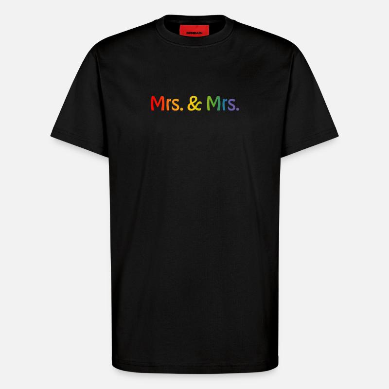 Regenbogen Mrs and Mrs 1 - T-Shirt - made by SPREAD - SOLID BLACK