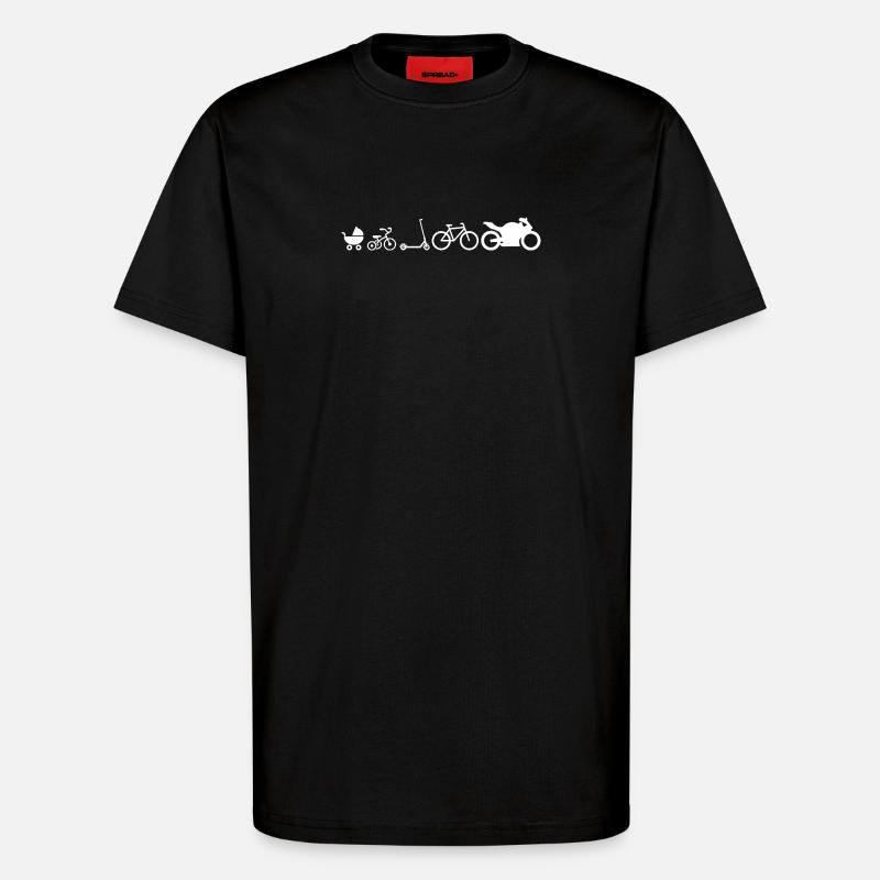 Développement de Motorad Evolution Drôle - T-shirt bio décontracté fabriqué en UE - SOLID BLACK
