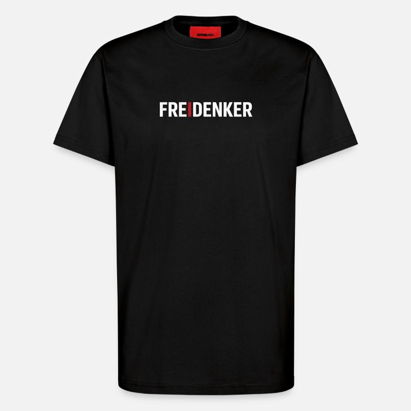 Freidenker – Starkes Typografie Statement - T-Shirt - made by SPREAD - SOLID BLACK