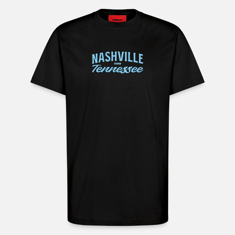 Nashville Script Blau - T-Shirt - made by SPREAD - SOLID BLACK
