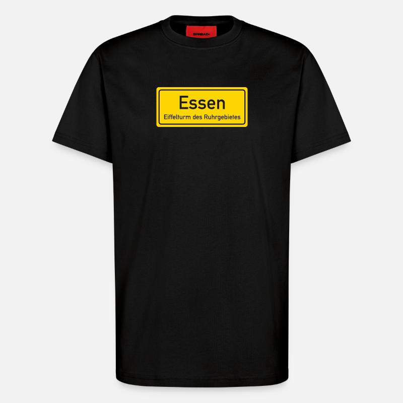 Nom de lieu d’Essen allemagne - T-shirt bio décontracté fabriqué en UE - SOLID BLACK