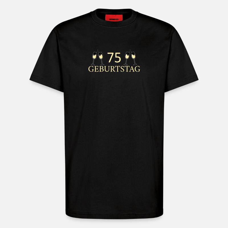 75e anniversaire 75 ans - T-shirt bio décontracté fabriqué en UE - SOLID BLACK