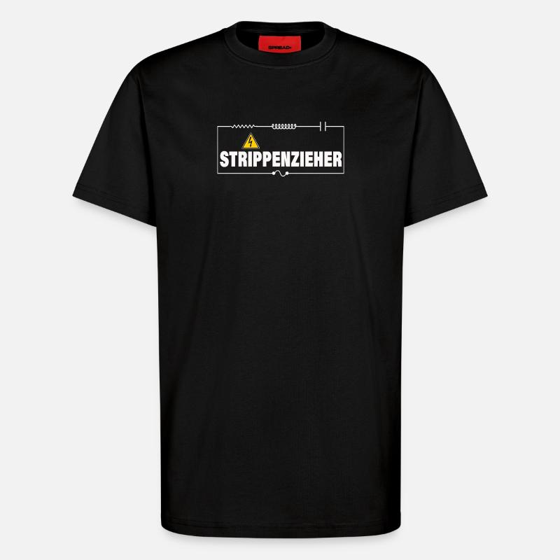 String-puller - T-Shirt - made by SPREAD - SOLID BLACK