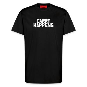 Carrying weapons according to the 2nd Amendment: Concealed - T-Shirt - made by SPREAD - SOLID BLACK - Front - Alina (178cm) & Michal (187cm)