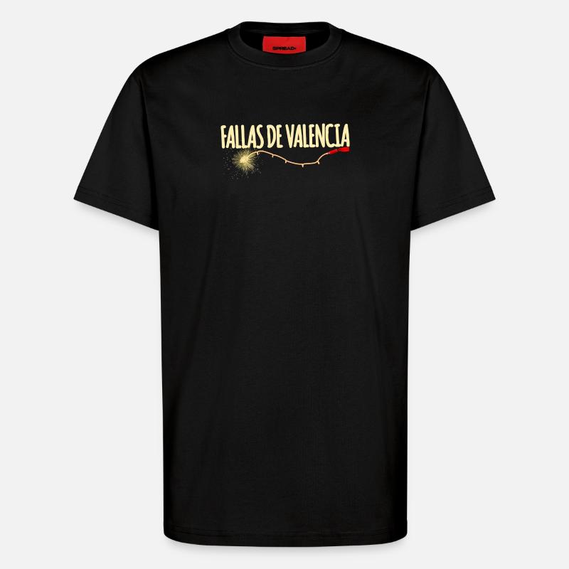Fallas de Valencia Traca - T-Shirt - made by SPREAD - SOLID BLACK