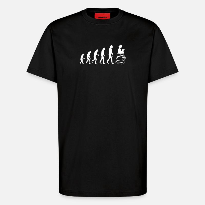 Read evolution white - T-Shirt - made by SPREAD - SOLID BLACK