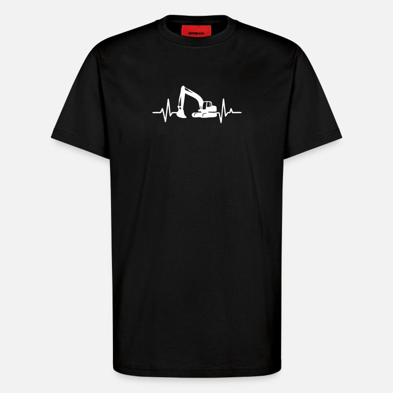 Bauprojekt Bagger Silhouette Design - T-Shirt - made by SPREAD - SOLID BLACK