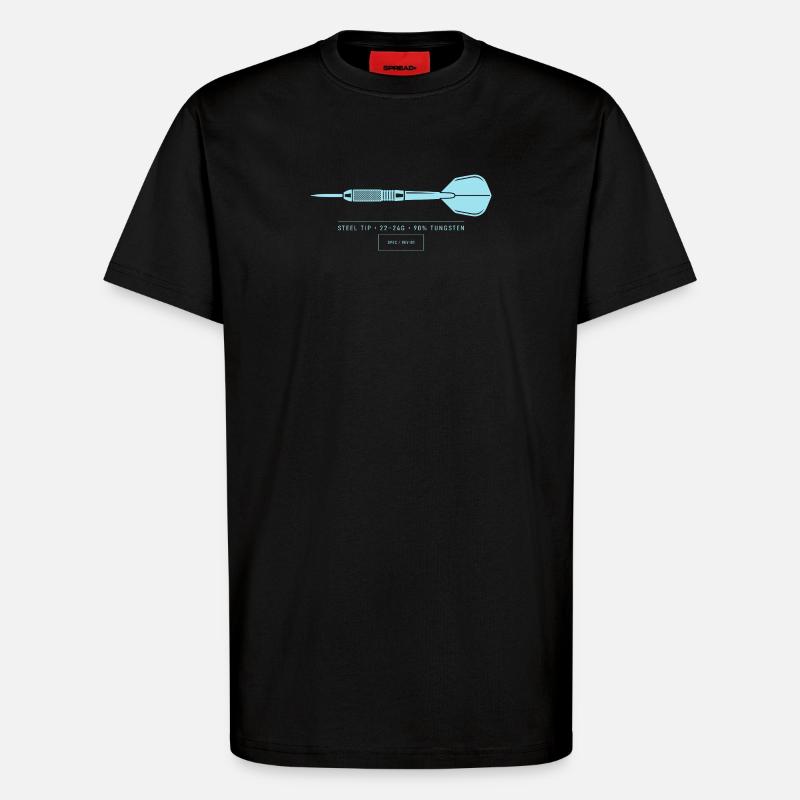 Plan technique d’illustration de fléchettes Fléchette - T-shirt bio décontracté fabriqué en UE - SOLID BLACK