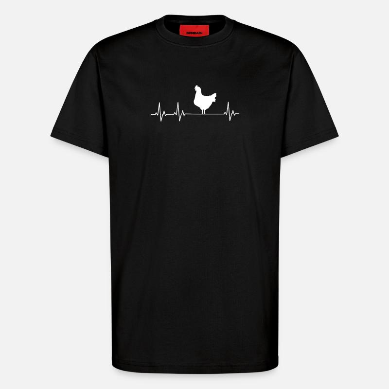 Fans de poulets - - Coq - Poussins - T-shirt bio décontracté fabriqué en UE - SOLID BLACK