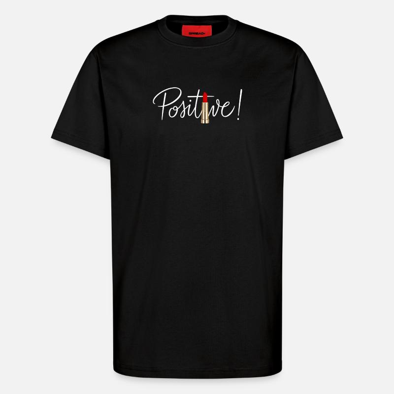 Positive lipstick design minimal chic - T-shirt bio décontracté fabriqué en UE - SOLID BLACK