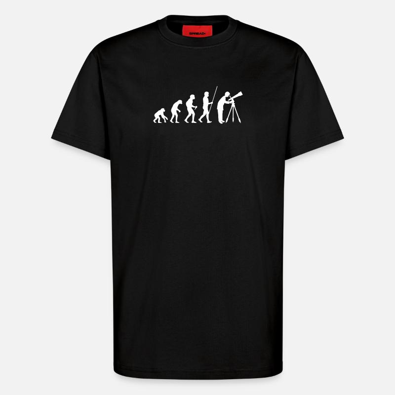 Évolution de l’astronomie - T-shirt bio décontracté fabriqué en UE - SOLID BLACK