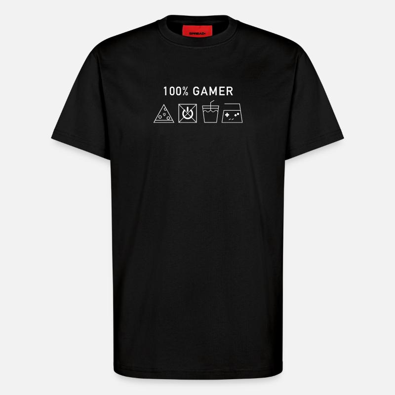 100% Gamer (White Version) - T-Shirt - made by SPREAD - SOLID BLACK