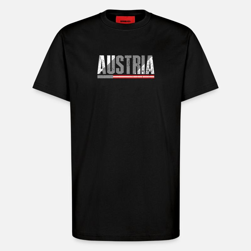 Austria Bold Distressed Flag - T-Shirt - made by SPREAD - SOLID BLACK
