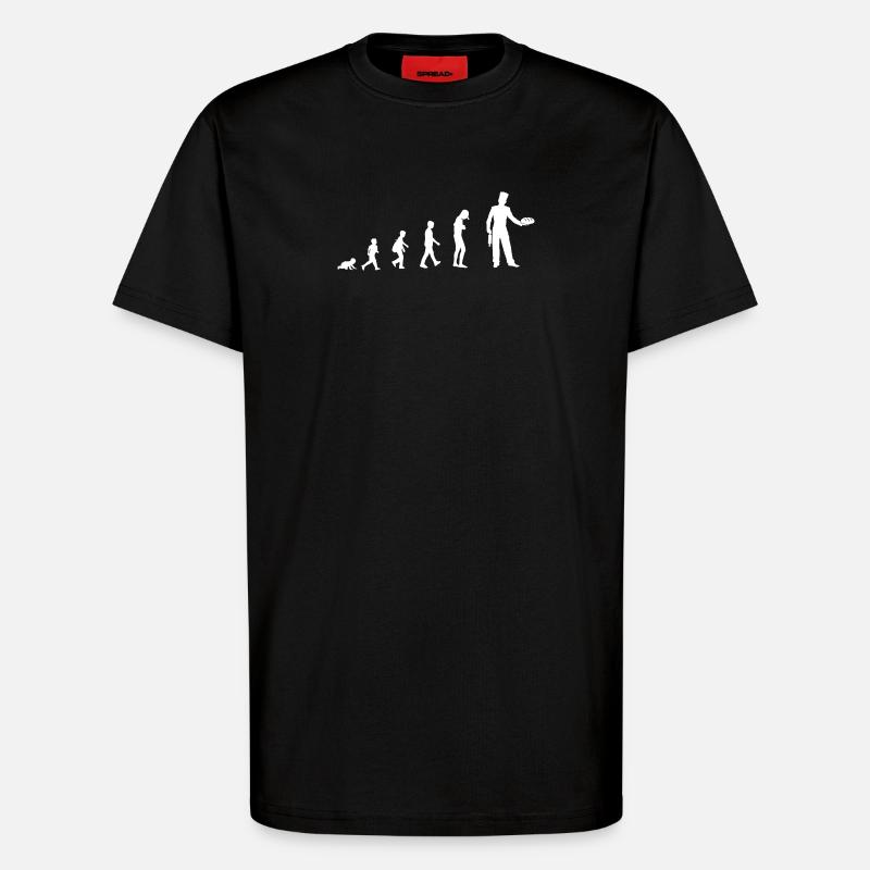 Evolution zum Bäcker - T-Shirt - made by SPREAD - SOLID BLACK