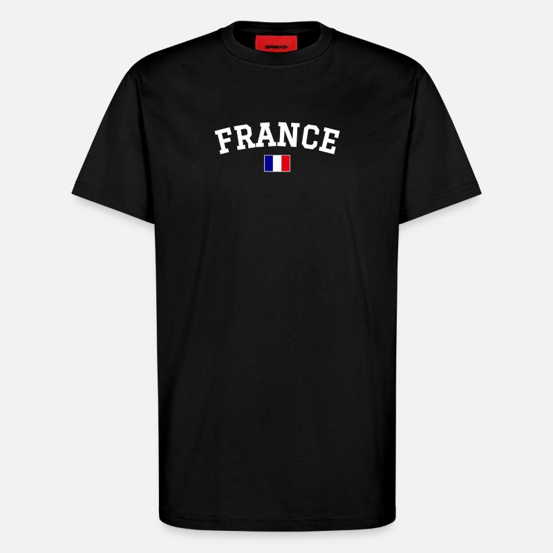Drapeau français Dessin blanc - T-shirt bio décontracté fabriqué en UE - SOLID BLACK