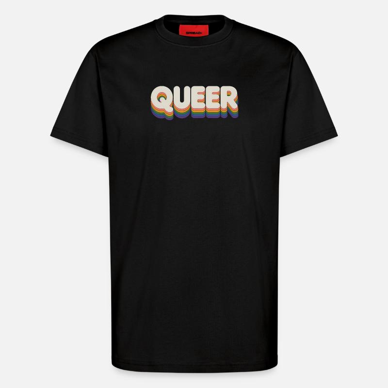 Queer - Cool Pride Logo - T-Shirt - made by SPREAD - SOLID BLACK