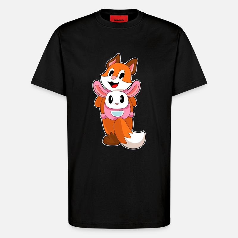 Fox Rabbit Bag - T-Shirt - made by SPREAD - SOLID BLACK