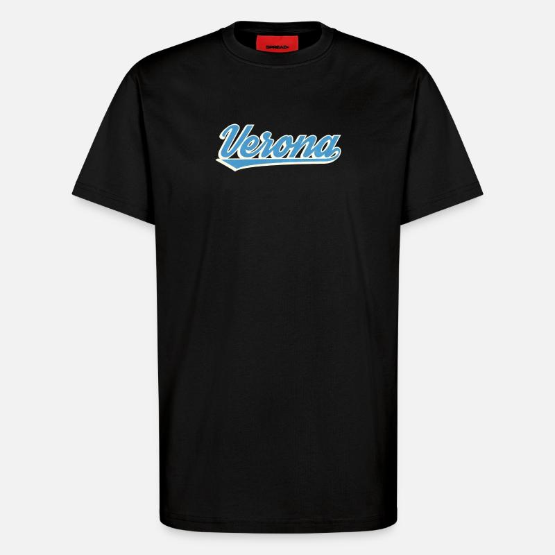 Verona Blau Script Logo - T-Shirt - made by SPREAD - SOLID BLACK