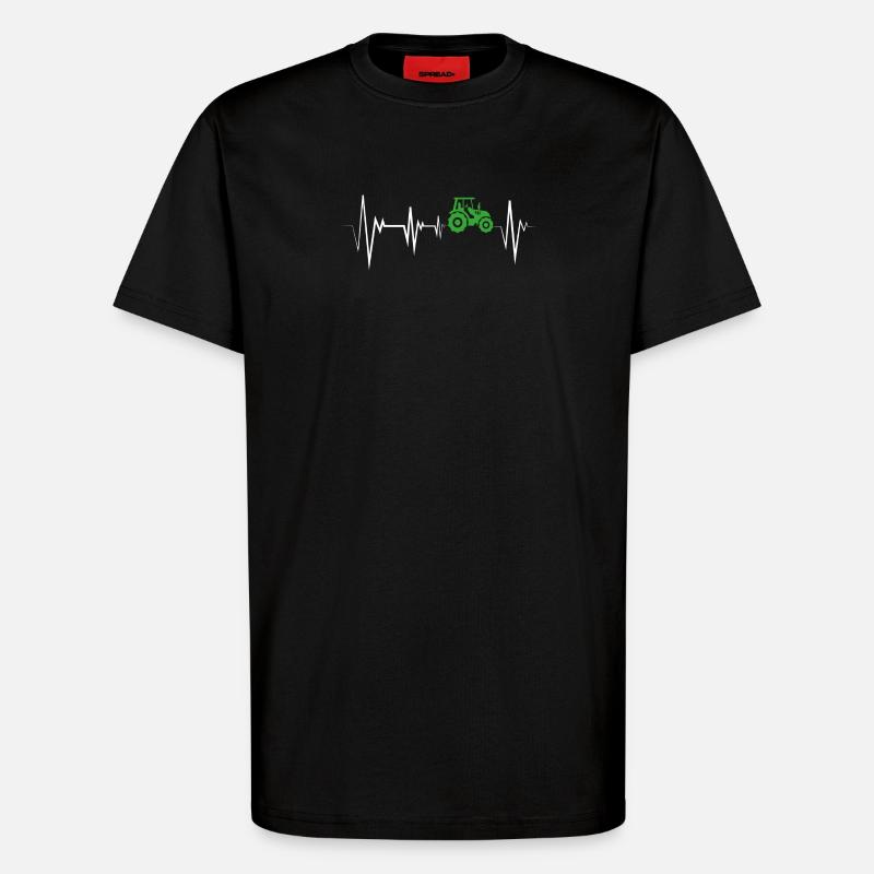 Herzschlag Traktor Bauer - T-Shirt - made by SPREAD - SOLID BLACK