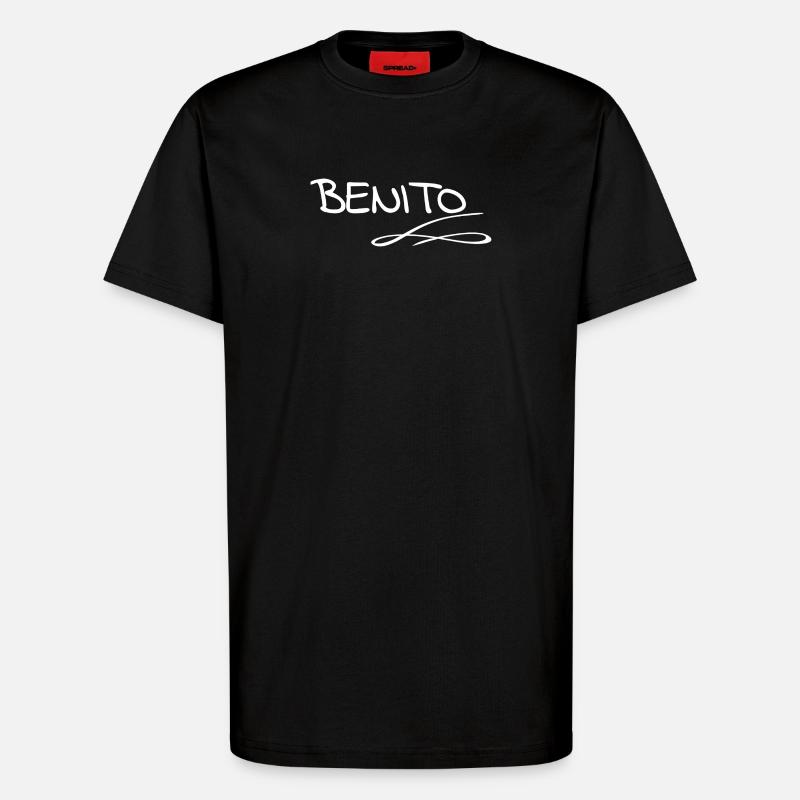 Benito as a given name - T-Shirt - made by SPREAD - SOLID BLACK