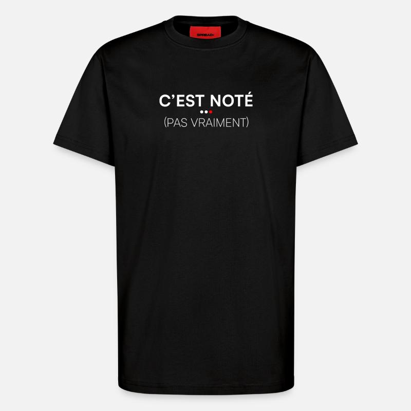 C’est noté pas vraiment humour bureau - T-shirt bio décontracté fabriqué en UE - SOLID BLACK